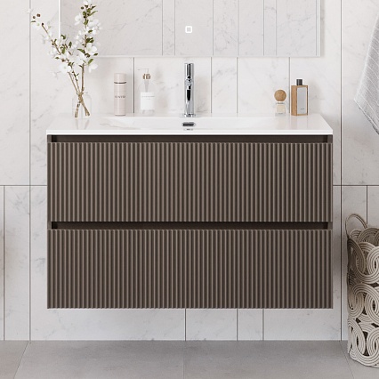 Мебель для ванной BelBagno Uno 100 см Бежевый матовый