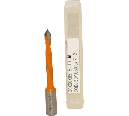 Сверло для сквозных отверстий DORIGO HW Ø6x50x85 S=Ø10 Z=2 LH 50Y.060.L