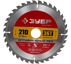 Диск пильный по дереву Зубр Оптимальный рез 210x32/30 мм, 36Т 36912-210-32-36_z01