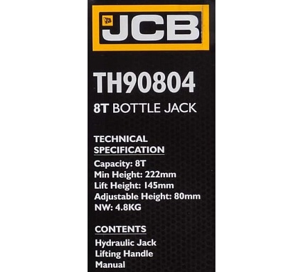 Бутылочный домкрат JCB 8 т, с клапаном, TH90804(58025) JCB-TH90804(58025)