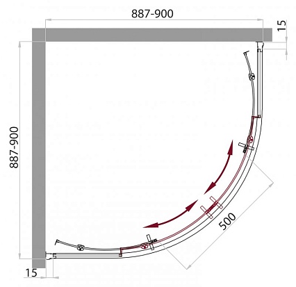 Душевой уголок BelBagno UNO-R-2-90-M-Cr 90x90 матовый