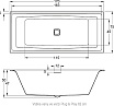 Акриловая ванна Riho Still Square Plug&Play 170x75 см L/R с монолитной панелью