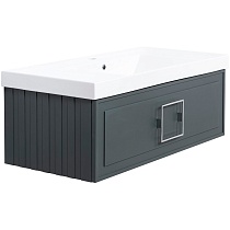 Мебель для ванной La Fenice Cubo 100 см серо-зеленый матовый