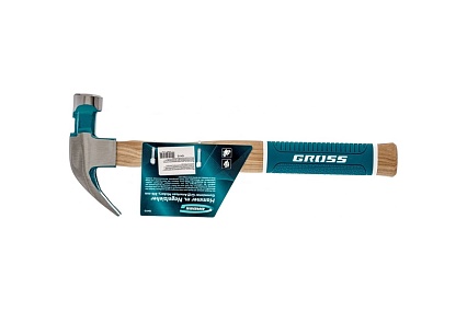 Молоток-гвоздодер Gross American hickory 450г, угол 45, магнит, обрезиненная рукоятка 10415