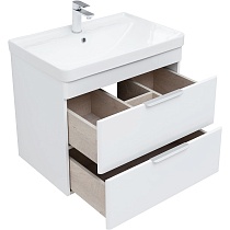 Мебель для ванной Aquanet Ирис new 70 см, 2 ящика, белый глянец