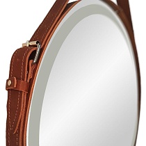Зеркало Art&Max Milan 80x80 с подсветкой, коричневый