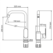 Смеситель для кухни WasserKRAFT Mindel 8507 белый