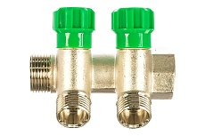 Коллектор KROMWELL с регулируемыми вентилями и переходами на резьбу, 2 выхода EU.ST3078125 2x34x12_k