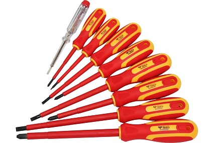 Набор отверток Brilliant Tools VDE SL шлицевые и PH Phillips 9 предметов BT068010