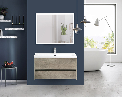 Мебель для ванной Art&Max Family 100 см подвесная, Cemento Veneto