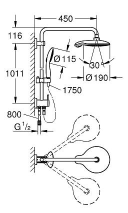 Душевая стойка Grohe Power&Soul 27911000