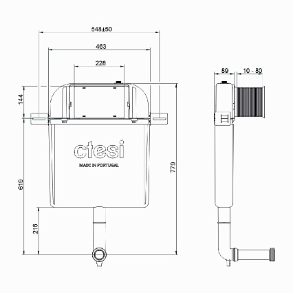 Смывной бачок скрытого монтажа Ctesi Simple BK0200200