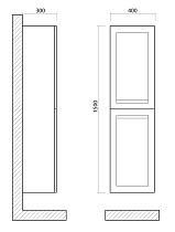 Шкаф пенал Art&Max Platino 40 см AM-Platino-1500-2A-SO-CM капучино матовый