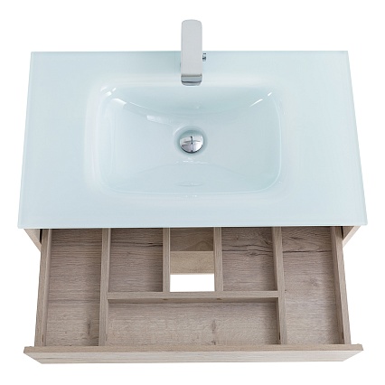 Мебель для ванной BelBagno Kraft 80 см 1 ящик, полка Rovere Galifax Bianco
