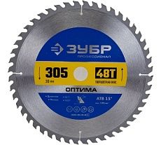 Диск пильный по дереву Оптима (305x30 мм; 48T) Зубр 36903-305-30-48_z01