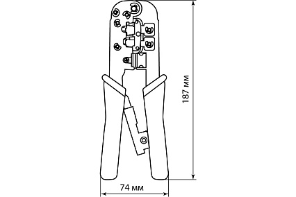 Обжимные клещи TDM ELECTRIC KO-9E обжим RJ-11, RJ-45, «МастерЭлектрик» SQ1001-0007