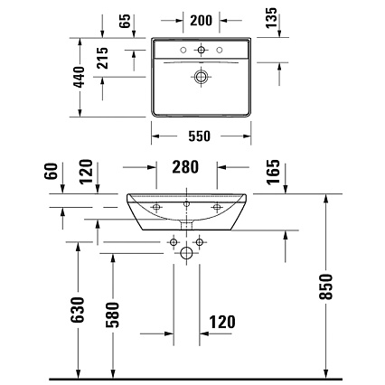 Раковина Duravit D-Neo 236655 55 см