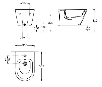 Подвесное биде Kerama Marazzi Plaza Modern PLM.bidet.02 белый