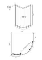 Душевой уголок Ambassador Kingston 90x90 14011204 прозрачный, черный