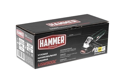 Угловая шлифовальная машина Hammer USM900E 950 Вт, 3000-12000 об/мин 125 мм 501522