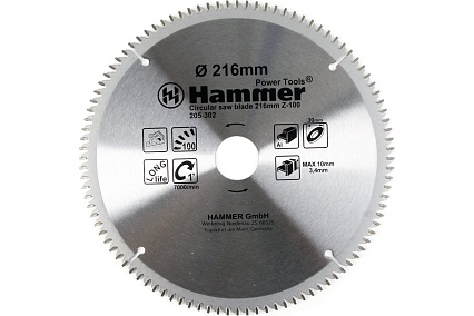 Диск пильный по алюминию Hammer Flex 205-302 CSB AL (216х30 мм; Z-100) 30682