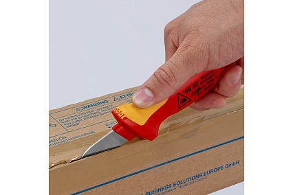 Нож для кабеля Knipex VDE, 190 мм, диэлектрический, 2К ручка, KN-9852SB