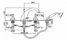 Смеситель на борт ванны Cezares First FIRST-BVD-03/24-Bi золото, белый