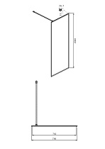 Душевая перегородка Ambassador Walk-In 80x200 15031220 профиль черный