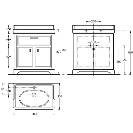 Мебель для ванной Kerama Marazzi Pompei 80 см, 1 ящик белый