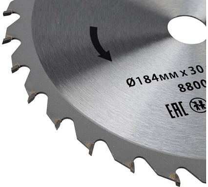 Диск пильный по дереву 184x20/16 мм, 30 зубьев Kranz KR-92-0109