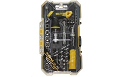 Набор отверток с битами и головками NIKONA рукоятка Т-образная, реверс, 5-12мм, в пластиковом ящике, 42пр 27-642