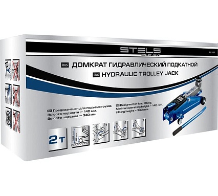 Гидравлический подкатной домкрат, 2 т, h подъема 140–340 мм Stels 51127