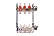 Коллекторная группа 1х3/4, 3 выхода, с расходомерами и термостатическими вентилями, нерж. сталь Uni-Fitt 450I4303