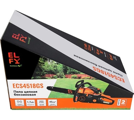 Пила бензиновая ELFY 45 см2, 1,7 кВт, шина 18", бак 0,55 л ECS4518GS