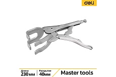 Зажимные клещи для сварки Deli dl20017 с фиксатором, 230мм, регулировочный винт,углеродистая сталь 112004