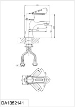 Смеситель для раковины D&K Rhein Paulinus DA1352141 хром