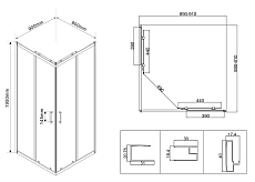 Душевой уголок Vincea City VSS-5CT900CLB 90x90 черный, прозрачный