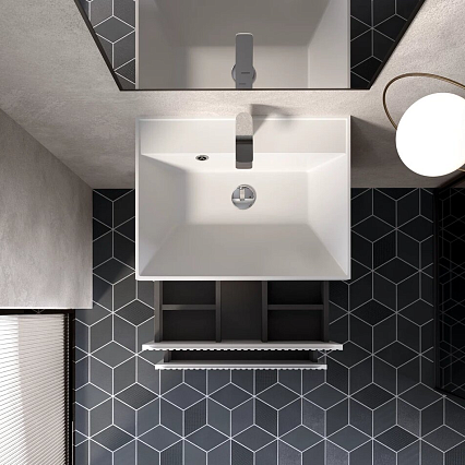 Тумба с раковиной AQUAme S1 60 см белый глянец