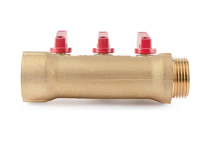 Коллектор с шаровыми кранами PROFACTOR в/н 1" х 3 вых 1/2"нар PF MV 265.3