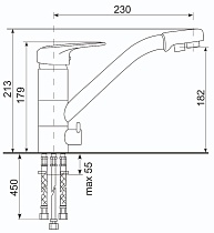 Смеситель для кухни Ulgran Quartz UQ-010-01 с дополнительным краном, жасмин