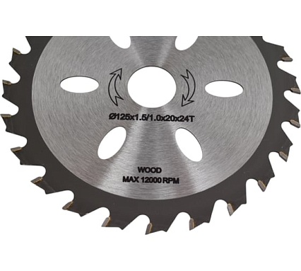 Диск пильный по дереву 125x20 мм, 24Т Toua TDW1252024