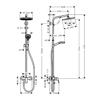 Душевая стойка Hansgrohe Crometta S 240 1jet Showerpipe EcoSmart 27269000