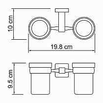 Держатель для стакана WasserKRAFT Lippe K-6528D двойной