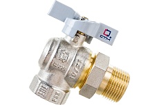 Шаровой угловой кран для воды СТМ СТАНДАРТ 3/4&quot;, с накидной гайкой, бабочка CWALM034