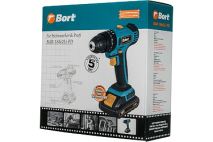 Аккумуляторная дрель-шуруповерт Bort BAB-18Ix2Li-FD 91275998