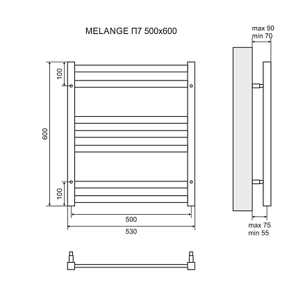 Полотенцесушитель электрический Lemark Melange LM49607E П7 50x60