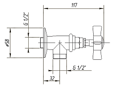 Запорный вентиль Migliore Princeton ML.PRN-858.BR бронза