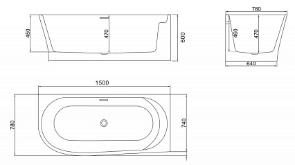 Акриловая ванна BelBagno BB410 R 150x78 белый