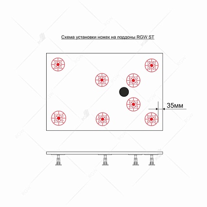 Ножки для поддона RGW N-01 STM, ST, STL 03230111-01