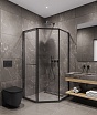 Душевой уголок Timo TTSS-100/03C-8L 100x100 левый, прозрачный, черный
